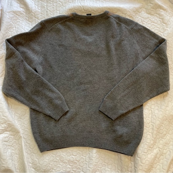 Joseph A. Bank Lambswool Blend V-Neck Argyle Gray Men’s Sweater XL Warm Cozy - Picture 6 of 6